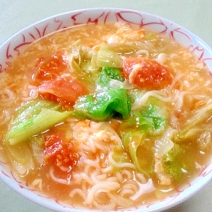 トマトとレタスのあんかけラーメン(インスタント)